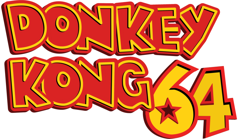 Donkey Kong 64 logo on a transparent background
