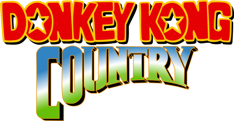 Donkey Kong Country logo on a transparent background