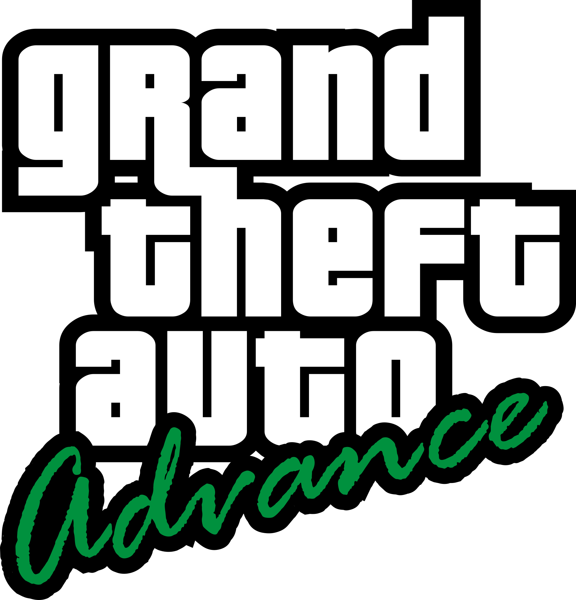Grand Theft Auto Advance logo on a transparent background