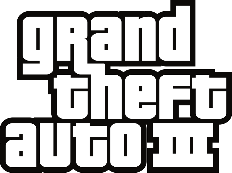 Grand Theft Auto III logo on a transparent background
