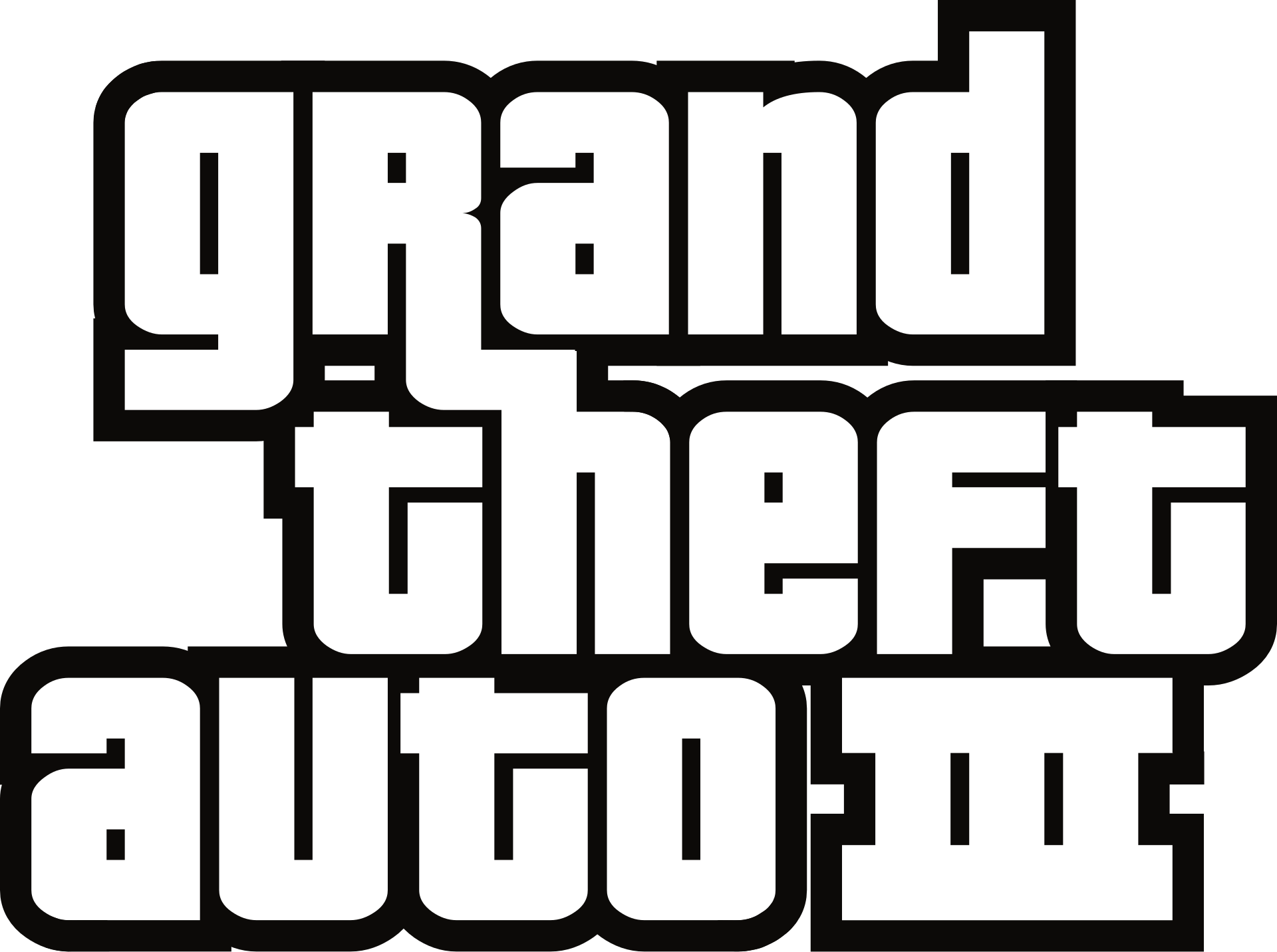 Grand Theft Auto III logo on a transparent background