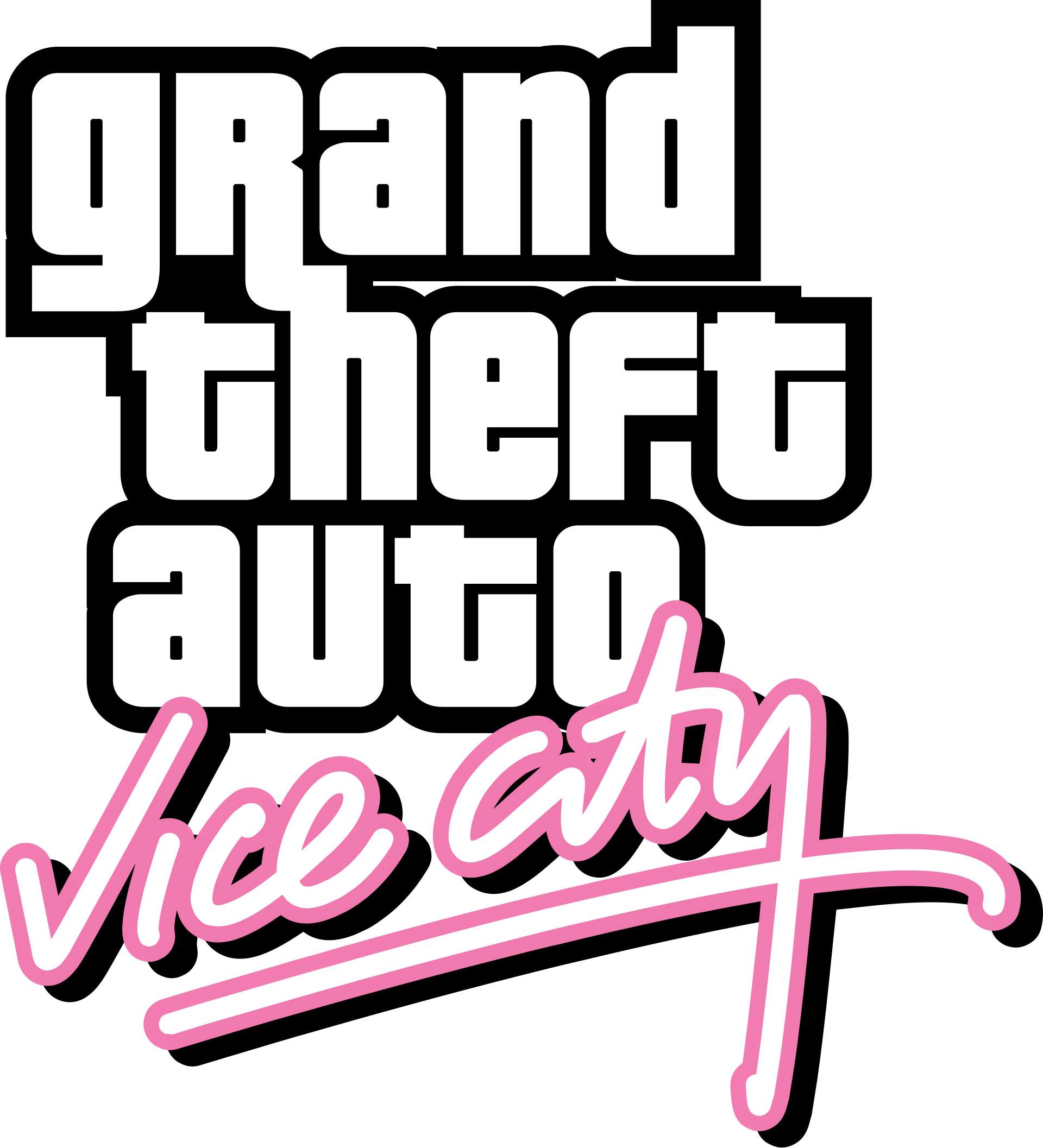 Grand Theft Auto: Vice City logo on a transparent background