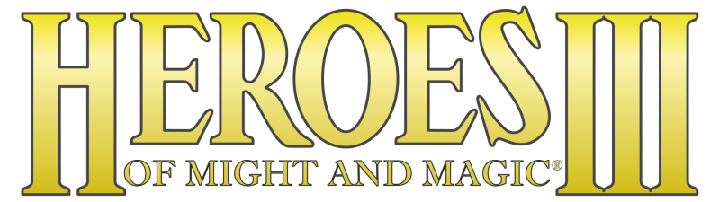 Heroes of Might and Magic III logo on a transparent background