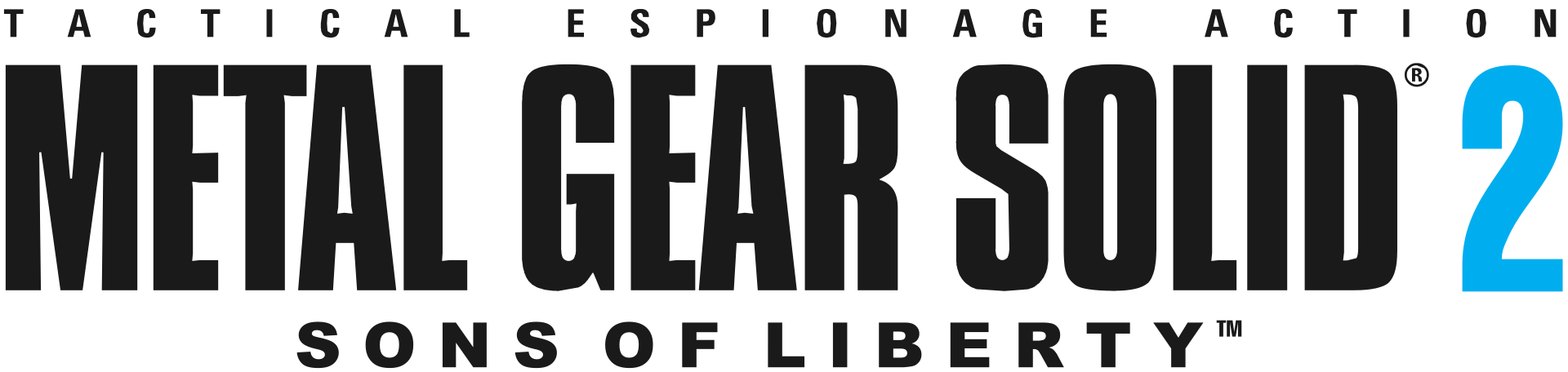 Metal Gear Solid 2: Sons of Liberty logo on a transparent background