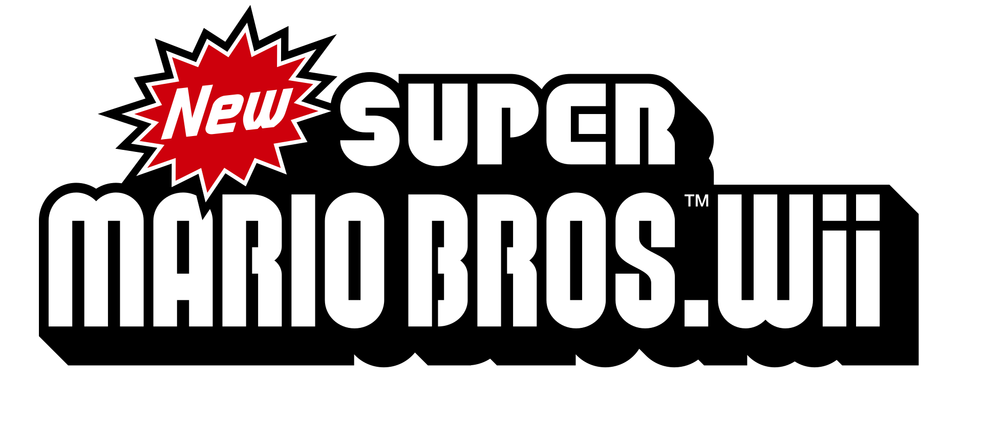 New Super Mario Bros. Wii logo on a transparent background