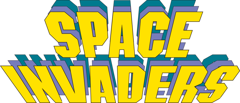 Space Invaders logo on a transparent background