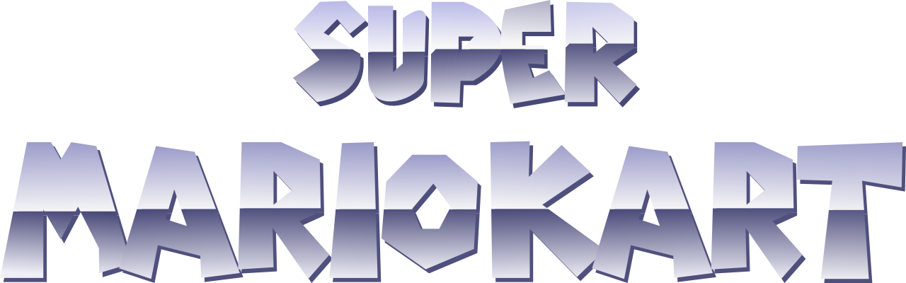 Super Mario Kart logo on a transparent background