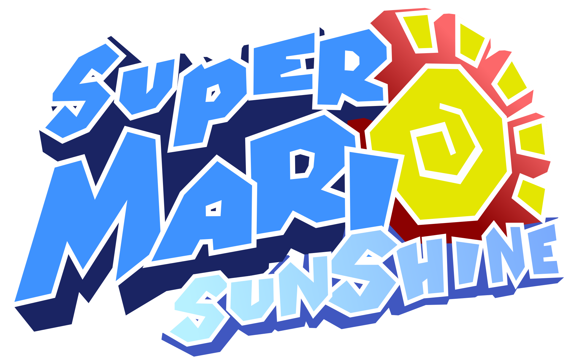 Super Mario Sunshine logo on a transparent background