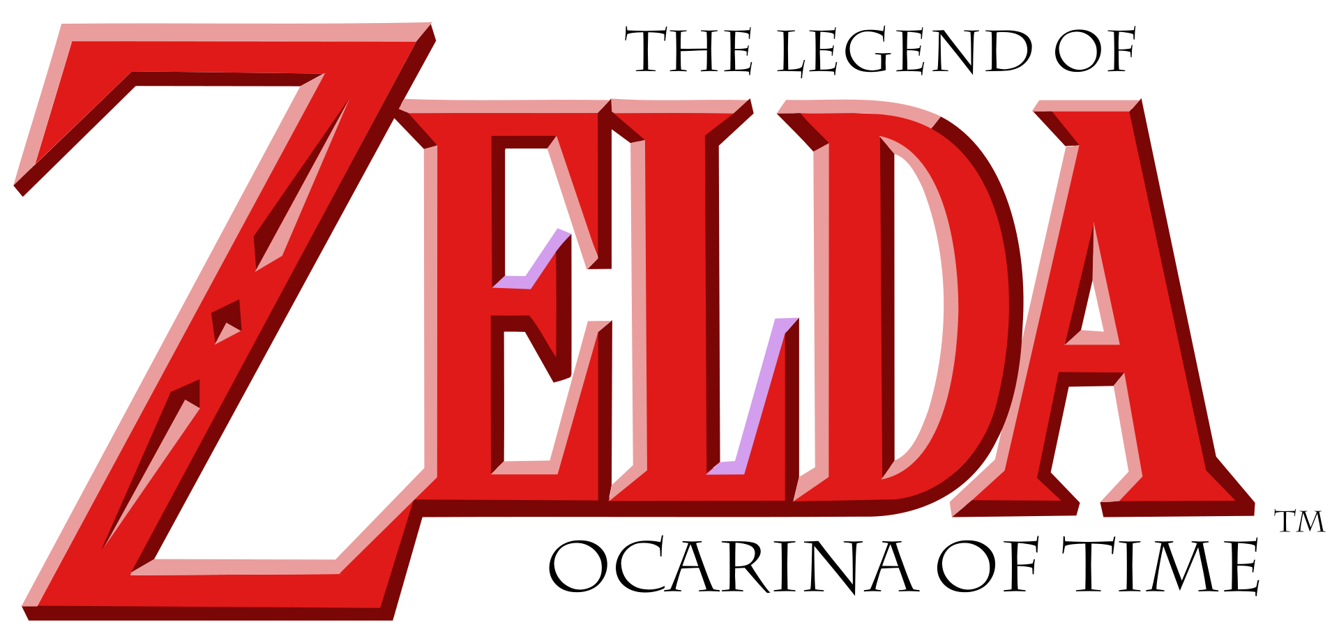 The Legend of Zelda: Ocarina of Time logo on a transparent background